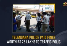 Telangana Police Paid Fines Worth Rs 28 Lakhs To Traffic Police, TS Cops Paid Over Rs 28 Lakh In Traffic Fines, Telangana Police Officers Paid Over Rs 28 Lakh, Telangana Police Paid Fines To Traffic Police, Mango News, Mango News Telugu, Pending Challans Of DGP Vehicle Paid, Telangana Police Paid Pending Challans, Telangana Police Challan Pending, Telangana Police, Telangana Traffic Police, Telangana Police Latest News And Upates, Telangana Traffic Police Live Upadtes, Telangana Traffic Challanas, Telangana Traffic Police