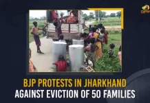 BJP Protests In Jharkhand Against Eviction Of 50 Families, BJP Protests Eviction Of Dalit Families, BJP Protests In Jharkhand , Eviction Of 50 Families From Jharkhand , Dalit families In Palamu, Mango News, Mango News Telugu, 50 Dalit Families Evicted In Jarkhand, Dalit Families KIdnapped, Jarkhand Dalit Families Evicted, Jarkhand Latest News And Updates, BJP Jharkhand Protests, BJP Party Latest News And Live Updates