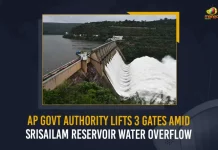 AP Govt Authority Lifts 3 Gates Amid Srisailam Reservoir Water Overflow, Water Resources Department, Three Crest Gates Of The Srisailam Dam Up, Andhra Pradesh Srisailam Dam Lifted, Mango News, Mango News Telugu, Ap Govt Authority Lifts 3 Gates, Srisailam Dam Gates Lifted Amid, Water Overflows At Ap Srisailam Dam, 10 Gates Of Srisailam Dam Lifted, Three Gates Lifted At Srisailam , Krishna Water Levels Rise, Andhra Pradesh , Central Water Commission, Srisailam Dam Latest News And Updates