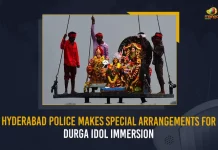 Hyderabad Police Makes Special Arrangements For Durga Idol Immersion, Huge Arrangements For Durga Idol Immersion, Durga Idol Immersion Immersion, Mango News, Mango News Telugu, Durga Idol Immersion , Durga Idol Immersion At Hussain Sagar, Huge Arrangements Set For Durga Idol Immersion, Durga Idol Immersion, Durga Idol Immersion News And Live Updates, Durga Idol, Durga Puja, Dusshera Celebrations, Dusshera Celebrations Closed, Dasara Celebrations