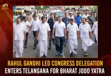 Rahul Gandhi Led Congress Delegation Enters Telangana For Bharat Jodo Yatra, TPCC Preparations are in Full Swing, Congress Leaders Welcomes Bharat Jodo Yatra, Mango News, Mango News Telugu, Rahul Gandhi Launches Congress Bharat Jodo Yatra, Rahul Gandhi Bharat Jodo Yatra, Rahul Gandhi Congress Bharat Jodo Yatra, Rahul Gandhi , Rajiv Gandhi, Priyanka Gandhi, Sonia Gandhi, Rahul Gandhi Latest News And Updates, Telangana Bharat Jodo Yatra