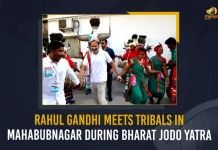 Rahul Gandhi Meets Tribals In Mahabubnagar During Bharat Jodo Yatra,Rahul Gandhi Meets Tribals, Rahul Gandhi Tribals Meet, Rahul Bharat Jodo Yatra, Congress Leaders Welcomes Bharat Jodo Yatra, Mango News, Mango News Telugu, Rahul Gandhi Launches Congress Bharat Jodo Yatra, Rahul Gandhi Bharat Jodo Yatra, Rahul Gandhi Congress Bharat Jodo Yatra, Rahul Gandhi , Rajiv Gandhi, Priyanka Gandhi, Sonia Gandhi, Rahul Gandhi Latest News And Updates, Telangana Bharat Jodo Yatra