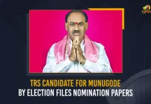 TRS Candidate For Munugode By Election Files Nomination Papers, Munugode TRS candidate Kusukuntla Prabhakar Reddy, Kusukuntla Prabhakar Reddy Files Nomination, Minister KTR Attends Nomination, Mango News, Mango News Telugu, Munugode Bypoll Elections, Munugode Bypoll, CM KCR News And Live Updates, Telangna Congress Party, Telangna BJP Party, YSRTP , Munugode By Polls, Munugode Election Schedule Release, Munugode Election, Munugode Election Latest News And Updates, Munugode By-poll, BRS Party, Prajashanti Party