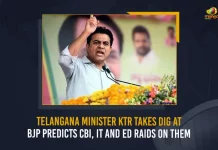 Telangana Minister KTR Takes Dig At BJP Predicts CBI IT And ED Raids On Them, KTR Questions Increasing Raids By Central Agencies, KTR Taunts BJP, KTR Questions Lack Of Action By CBI, ED In BJP-led Karnataka, Mango News, Mango News Telugu, Telangana Minister KTR, KCR National Party , TRS Party Live News And Updates, KCR New Party, BRS Party , TRS as Bharat Rashtra Samithi, TRS Name Changes To BRS, TRS Party, BRS Party Latest News And Live Updates, BRS Party Chief KCR, KCR, KTR, Kavitha Kalavakuntla