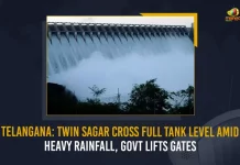 Telangana Twin Sagar Cross Full Tank Level Amid Heavy Rainfall Govt Lifts Gates, Hyderabad Rains, Four Gates Of Twin Reservoir Lifted, Twin Reservoirs In Hyderabad Reach FTL, Mango News, Mango News Telugu, Floodgates Of Twin Reservoirs Lifted, Heavy Rains In Hyderabad, Hussain Sagar Overflows Due To Heavy Rains, Twin Reservoirs Osman Sagar And Himayat Sagar , Osman Sagar And Himayat Sagar, Osman Sagar Fulled, Himayat Sagar Full, Heavy Rainfall Hyd, Hyderabad Rains Latest News And Updates