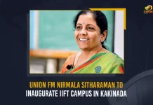 Union FM Nirmala Sitharaman To Inaugurate IIFT Campus In Kakinada, Union FM Nirmala Sitharaman, Nirmala Sitharaman Inaugurate IIFT Campus, Sitharaman To Inaugurate IIFT Campus In Kakinada, IIFT Campus In Kakinada, IIFT Campus Inauguration, Mango News,Mango News Telugu, Nirmala Sitharaman Announcements, Nirmala Sitharaman Latest News, Finance Minister Nirmala Sitharaman, Union Finance Minister Nirmala Sitharaman, Indian Institute of Foreign Trade
