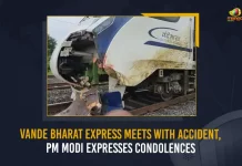 Vande Bharat Express Meets With Accident, PM Modi Expresses Condolences, Vande Bharat Express, Mumbai-Gandhinagar Vande Bharat Express, Mango News, Mango News Telugu, Mumbai-Gandhinagar, PM Modi To Launch Vande Bharat Express, PM Modi To Launch Vande Bharat Express Soon, IRCTC, Indian Railway Catering and Tourism Corporation, Indian Railway, Indian Railway Latest News And Updates, PM Narendra Modi