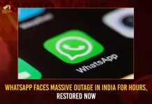 WhatsApp Faces Massive Outage In India For Hours Restored Now, WhatsApp Goes Down, WhatsApp Users Facing Problems, WhatsApp Sending and Receiving Messages Stopped, Mango News, Mango News Telugu, WhatsApp Down, Whatsapp Down, Whatsapp Down In India, WhatsApp Outage, Whatsapp Down For Thousands Of Users, Whatsapp Down As Users Face Problems, Whatsapp Server Down Today, Whatsapp Not Working Today In India 2022, Whatsapp Not Working Today