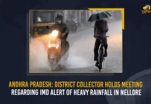 Andhra Pradesh District Collector Conducts Meeting Regarding IMD Alert Of Heavy Rainfall In Nellore, Andhra Pradesh District Collector, Meeting Regarding AP IMD Alert, Heavy Rainfall In Nellore, Mango News, Mango News Telugu, IMD Predicts Heavy Rains In AP, IMD Predicts Rains In AP , Heavy To Moderate Rainfall In AP, Mango News, Mango News Telugu, India Weather Highlights, Weather Updates, IMD Predicts Moderate Rainfall In AP, Severe Rainfall Alert, Cyclone Alert In Andhra Pradesh Today 2022, IMD Weather Forecast, India Meteorological Department, IMD Latest News And Updates