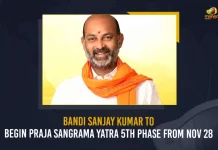 Bandi Sanjay Kumar To Begin Praja Sangrama Yatra 5th Phase From Nov 28 ,5th Phase Praja Sangrama Yatra from Bhainsa to Karimnagar,Bandi Sanjay's 5th Praja Sangrama Yatra,Praja Sangrama Yatra from 28th,Bhainsa to Karimnagar,Mango News,Mango News Telugu,Praja Sangrama Yatra,BJP Telangana Chief Bandi Sanjay,BJP Chief Bandi Sanjay,Bandi Sanjay,Bandi Sanjay Kumar,Praja Sangrama Yatra Latest News and Updates,Praja Sangrama Yatra News And Live Updates, Telangana BJP,BJP Party