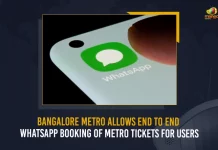 Bangalore Metro Allows End To End WhatsApp Booking Of Metro Tickets For Users, Bangalore Metro, End To End WhatsApp Metro Tickets, Bangalore Metro Tickets, Mango News, Mango News Telugu, Metro Tickets Through Whatsapp, Namma Metro, Bengaluru Metro Passengers, Bangalore Metro Customer Care, Metro Tickets On Whatsapp, Namma Bangalore, Bangalore news And Updates, Banglore Metro News And Updates