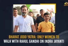 Bharat Jodo Yatra Only Women To Walk With Rahul Gandhi On Indra Jayanti,Bharat Jodo Yatra,Women To Walk,Rahul Gandhi On Indra Jayanti,Indra Jayanti,Mango News,Mango News Telugu,Rahul Gandhi Bharat Jodo Yatra, Rahul Gandhi Congress Bharat Jodo Yatra, Rahul Gandhi Latest News And Updates, Rahul Gandhi Launches Congress Bharat Jodo Yatra, Rahul Gandhi Meeting in Necklace Road, Rajiv Gandhi, Sonia Gandhi, Telangana Bharat Jodo Yatra