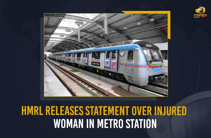 HMRL Releases Statement Over Injured Woman In Metro Station HMRL Releases Statement Over Injured Woman In Metro Station, Injured Woman In Metro Station, HMRL Releases Statement, Metro Station Injured Woman, HITEC City MRT station, Hyderabad Metro Rail Limited, HITEC City MRT station News, HITEC City MRT station Latest News And Updates, HITEC City MRT station Live Updates, Mango News