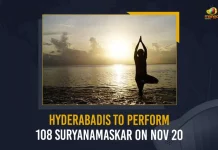 Hyderabadis To Perform 108 Suryanamaskar On Nov 20, Hyderabadis Perform 108 Suryanamaskar,Hyderabadis Suryanamaskar, Suryanamaskaram By Hyderabad,Mango News,Mango News Telugu,Suryanamaskar, Suryanamaskar Latest News And Updates, Huyedrabad Culture, Hyderabad Latest News And Live Updates,Hyderabad Suryanamaskaram news,Hyderabad news, Latest News And Updates, Live News and Updates