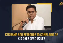 KTR Rama Rao Responds To Complaint Of Kid Over Civic Issues,KTR Rama Rao,Telangana Minister KTR,Complaint Of Kid Over Civic Issues,Mango News,Mango News Telugu,TRS Govt, Telangana Politics Latest News And Updates,Telangana CM KCR, KTR, Kalavakuntla Kavitha, Telanagana TRS,K Chandra Shekar Rao,Kalavakuntla Taraka Rama Rao,TRS Latest News And Updates,TRS Party,KTR Latest News And Updates