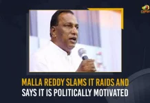 Malla Reddy Slams IT Raids And Says It Is Politically Motivated,IT Raids At Malla Reddy Residence,Malla Reddy Residence IT Raids,TRS Minister Malla Reddy,Mango News,Mango News Telugu,Malla Reddy It Raids,It Raids On Malla Reddy And His Kin,Income Tax Department,Telangana It Dept Raids,Telangana It Raid On Minister Malla Reddy,Malla Reddy It Raids ,It Raids Latest News And Updates,It Raids On Trs Minister Malla Reddy