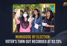 Munugode By Election:  Voter's Turn Out Recorded At 93.13%, Voter's Turn Out Recorded At 93.13%, 93.13 Percent Polling Reported In Munugode By-poll, Telangana's Munugode Assembly bypoll, Munugode Assembly bypoll, Munugode assembly constituency, Telangana's Munugode Bypoll, Munugode By-poll Live Updates, Munugode By-polls, Munugode Bye-election, Munugode Bye-election Polling Live Updates, Munugode Bypoll Elections, Munugode Election, Munugode Election Latest News And Updates, Munugode Election Schedule Release, Telangna BJP Party, Telangna Congress Party, YSRTP Party, Mango News