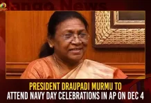 President Draupadi Murmu To Attend Navy Day Celebrations In AP On Dec 4,President Draupadi Murmu,Navy Day Celebrations,Navy Day Celebrations In AP,Mango News,Mango News Telugu,Draupadi Murmu To Attend Navy Day Celebrations,Draupadi Murmu,Navy Day Celebrations,Mango News,Mango News Telugu,Navy Day Celebrations AP,AP Navy Day Celebrations,India Navy Day Celebrations,Navy Day Celebration