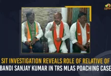SIT Investigation Reveals Role Of Relative Of Bandi Sanjay Kumar In TRS MLAs Poaching Case, Relative Of Bandi Sanjay Kumar In TRS MLAs Poaching Case, Telangana SIT Interrogates, TRS MLAs Poaching Case, TRS MLAs Poaching Case Hyderabad, Hyderabad MLAs Poaching Case, CM KCR Releases TRS MLAs Poaching Case videos, Says will Share the Evidence with CJI, MLA's Meet CM KCR at Pragati Bhavan, TRS MLAs Purchasing Issue, TRS Party Munugode By-Poll, Munugode Bypoll Elections, HC CJs, Mango News
