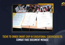 TSCHE To Embed Smart Chip In Educational Certificates To Combat Fake Document Menace,TSCHE, TSCHE Fake Document Menace,Smart Chip In Educational Certificates,Educational Certificates,Mango News,Mango News Telugu,Fake Certificates in Telangana Tomorrow,Minister Sabitha Indra Reddy,Minister To Launch Portal,Portal For Verification of Fake Certificates,Mango News,Mango News Telugu,Fake Certificates in Telangana,CM KCR, KTR, Kalavakuntla Kavitha, Telanagana TRS,K Chandra Shekar Rao,Kalavakuntla Taraka Rama Rao,TRS Latest News And Updates, Bharat Rashtra Samithi,TRS Party