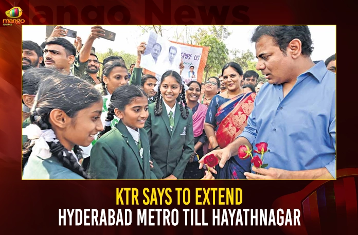 KTR Says To Extend Hyderabad Metro Till Hayathnagar KTR Says To Extend Hyderabad Metro Till Hayathnagar,Hyderabad Metro,Hyderabad Metro Hayathnagar,Hayathnagar Metro Extension,Mango News,Metro Corridor Extension, Rayadurgam To Shamshabad Dec9,KCR Foundation For Metro Corridor,Metro Corridor Hyderabad,Metro Corridor Extension Rayadurgam To Shamshabad,Rayadurgam To Shamshabad Metro Corridor,KCR Foundation Stone Metro On Dec 9,Mango News,Mango News Telugu,CM KCR News And Live Updates, Telangna Congress Party, Telangna BJP Party, YSRTP,TRS Party, BRS Party, Telangana Latest News And Updates,Telangana Politics, Telangana Political News And Updates,Telangana Minister KTR,Minsiter Talasani Srinivas,Minsiter Sabitha indra Reddy,2nd Phase of Metro Inauguration,Metro Inauguration