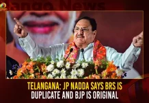 Telangana JP Nadda Says BRS Is Duplicate And BJP Is Original,BJP Chief JP Nadda, BJP Public Meeting at Karimnagar,Comments on BRS Party,Mango News,Mango News Telugu,Brs Party,Brs Party By Kcr,Brs Party Flag,Brs Party Symbol,Brs Party India,Trs Brs Party,Brs New Party,Brs Political Party,Brs National Party,Telangana BRS Party,TRS Party News,Emergence BRS Programe,TRS News and Updates,BRS National Party,TRS Name Change,CM KCR News And Live Updates, Telangna Congress Party, Telangna BJP Party, YSRTP,TRS Party,Telangana Latest News And Updates,Telangana Politics, Telangana Political News And Updates,Telangana CM KCR