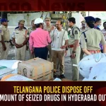 Telangana Police Dispose Off Huge Amount Of Seized Drugs In Hyderabad Outskirts Telangana Police Dispose Off Huge Amount Of Seized Drugs In Hyderabad Outskirts,Telangana Police,Telangana Police Dispose Off Seized Drugs,Telangana Police Seized Drugs,Mango News,Mango News Telugu,Seized Drugs In Hyderabad Outskirts,Hyderabad Outskirts,Telangana Seized Drugs,Telangana Drugs Case,Drugs In Telangana,Telangana Narcotics,Narcotics Control Bureau,NCB Latest News and Updates,Hyderabad Narcotics Control Bureau,Narcotics Control Bureau Hyderabad