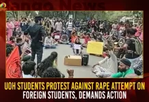 UoH Students Protest Against Rape Attempt On Foreign Students, Demands Action,Mango News,University of Hyderabad,University of Hyderabad Latest News,University of Hyderabad News,Hyderabad,DCP Madhapur K Shilpavalli,University Of Hyderabad Students,University Of Hyderabad Students Protest,Protests at Hyderabad University,Hyderabad Students Protest,UoH Students Protest,Students Protest at the University of Hyderabad,University of Hyderabad Recent News,Students Protest at the University of Hyderabad over Rape Attempt of foreign student,hyderabad news,telangana news,hyderabad crime news,Protests at UoH,Protests break out at University of Hyderabad,Protests erupt at UoH,UoH sexual assault case
