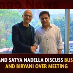 KTR And Satya Nadella Discuss Business And Biryani Over Meeting,Telangana IT Minister KTR,Microsoft CEO Satya Nadella,KTR Meets Microsoft CEO,Mango News,Mango News Telugu,2023 Digital India Mission,Advantages Of Digital India Mission,Digital India,Digital India Introduction,Digital India Mission,Digital India Mission Awareness Program,Digital India Mission Launch Date,Digital India Mission News,Digital India Mission Scheme,Digital India Project Class 12,Launch Of Digital India Mission,Make Digital India Mission,Objective Of Digital India Mission,Pillars Of Digital India Mission