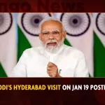 PM Modi's Hyderabad Visit On Jan 19 Postponed Confirms BJP Minister G Kishan Reddy,PM Modi's Hyderabad Visit,Modi's Hyderabad Visit,Modi's Hyderabad Visit On Jan 19 Postponed, Confirms BJP Minister G Kishan Reddy,BJP Minister G Kishan Reddy,Mango News,CM KCR News And Live Updates, Telangna Congress Party, Telangna BJP Party, YSRTP,TRS Party, BRS Party, Telangana Latest News And Updates,Telangana Politics, Telangana Political News And Updates