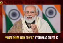 PM Narendra Modi To Visit Hyderabad On Feb 13 PM Narendra Modi To Visit Hyderabad On Feb 13,PM Modi to Visit Telangana,Modi Visit Telanganaon February 13th,Address Public Meeting at Parade Grounds,Mango News,Telangana Govt,Telangana Govt Latest News and Updates,Telangana Govt News and Updates,CM KCR News And Live Updates, Telangna Congress Party, Telangna BJP Party, YSRTP,TRS Party, BRS Party, Telangana Latest News And Updates,Telangana Politics, Telangana Political News And Updates