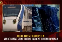 Police Arrested 3 People In Vande Bharat Stone Pelting Incident In Visakhapatnam,Mango News,3 arrested for pelting stones at Vande Bharat train in Visakhapatnam,Visakhapatnam: Three arrested for pelting stones at Vande Bharat Express train,Vande Bharat Stone-pelting: Police arrests accused for vandalising train in Visakhapatnam,Three Arrested for Stone Pelting on Vande Bharat Express Train in Vizag,3 Arrested For Pelting Stones At Vande Bharat Express In Visakhapatnam,Vande Bharat train window broken in stone pelting in Visakhapatnam 3 held