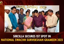 Sircilla Secures 1st Spot In National Swachh Survekshan Grameen 2023,Sircilla Secures 1st Spot,National Swachh Survekshan Grameen 2023,Swachh Survekshan Grameen 2023,Mango News,Swachh Survekshan Grameen 2023,Swachh Survekshan Grameen,Telangana Minister KTR,Appreciates Minister Errabelli Officials,CM KCR News And Live Updates, Telangna Congress Party, Telangna BJP Party, YSRTP,TRS Party, BRS Party, Telangana Latest News And Updates,Telangana Politics, Telangana Political News And Updates,BRS President Thota Chandrasekhar,Thota Chandrasekhar