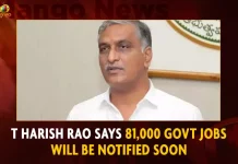 T Harish Rao Says 81000 Govt Jobs Will Be Notified Soon,Telangana Minister T Harish Rao,81000 Govt Jobs Notification,Telangana Government Posts In Group-2,Telangana Govt Group-3 Posts,Telangana Group-4 Posts,Mango News,Telangana Government,Telangana Govt Jobs 2022,Telangana Govt Jobs,Telangana Govt Jobs News And Live Updates,Telangana Govt Jobs Notification,Telangana Govt Jobs Notifications 2022,Telangana Govt Notifications 2022