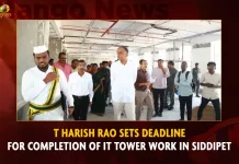T Harish Rao Sets Deadline For Completion Of IT Tower Work In Siddipet T Harish Rao Sets Deadline For Completion Of IT Tower Work In Siddipet,T Harish Rao Sets Deadline,Completion Of IT Tower Work,IT Tower Work In Siddipet,Mango News,Telangana Minister T Harish Rao,CM KCR News And Live Updates, Telangna Congress Party, Telangna BJP Party, YSRTP,TRS Party, BRS Party, Telangana Latest News And Updates,Telangana Politics, Telangana Political News And Updates