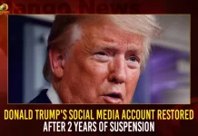 Donald Trump's Social Media Account Restored After 2 Years Of Suspension,Trump's Social Media Account Restored,Donald Trump's Social Media,Donald Trump Account,Mango News,Donald Trump Deposition,Donald Trump Trans,Ivanka Trump Net Worth,Donald Trump Wife,Donald Trump Website,Donald Trump Twitter,Donald Trump South Carolina,Donald Trump Social Media,Donald Trump Shot,Donald Trump News,Donald Trump Net Worth,Donald Trump Jr,Donald Trump Height,Donald Trump Golf,Donald Trump Education,Donald Trump Age,Donald Trump 2024,Donald J Trump