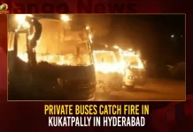 Private Buses Catch Fire In Kukatpally In Hyderabad,Hyderabad,Hyderabad Crime News,Mango News,Mango News Telugu,Telangana Crime News,Hyderabad Crime News Yesterday,Telangana Crime News Today,Hyderabad Crime Branch,Hyderabad Crime,Hyderabad Crime News And Latest Updates,Hyderabad Crime News Telugu,Hyderabad Police News