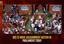 BRS MPs Move Adjournment Motion In Parliament,BRS MPs Move Adjournment Motion,BRS MPs In Parliament,Adjournment Motion In Parliament,Mango News,BRS to move adjournment motion,Parliament Live Updates,BRS demands Women's Reservation Bill,Latest News on Adjournment Motion,Womens Reservation Bill,Womens Reservation Bill Latest Updates,BRS Party,Adjournment Motion News Today,Adjournment Motion Latest News,Telangana Political News And Updates,Telangana News