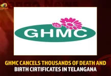 GHMC Cancels Thousands Of Death And Birth Certificates In Telangana,GHMC Cancels Thousands Of Certificates,Death Certificates Cancels In Telangana,Birth Certificates Cancels In Telangana,Death And Birth Certificates In Telangana,Telangana GHMC Certificates,Mango News,Greater Hyderabad Municipal Corporation,Birth And Death-Hyderabad,GHMC Latest News And Updates,Telangana Live News,Telangana Latest Updates