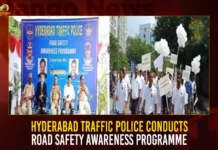Hyderabad Traffic Police Conducts Road Safety Awareness Programme,Hyderabad Traffic Police,Road Safety Awareness Programme,Hyderabad Police on Safety Awareness,Mango News,Awareness Programme on Road Safety,Hyderabad Traffic Police News,Hyderabad Police Latest News and Updates,Telangana Latest News,Telangana News Today,Telangana Live News,Telangana Safety Awareness Latest Updates,Traffic Awareness Programme For Students