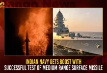 Indian Navy Gets Boost With Successful Test Of Medium Range Surface Missile,Indian Navy Gets Boost With Success,Medium Range Surface Missile,Successful Test Of Medium Range Surface Missile,Mango News,Boost to Aatmanirbhar Bhara,Indian Navy successfully test-fires,Indian Navy & DRDO successful conducted BrahMos,Indian Navy tests MRSAM firing,Indian Navy Latest News and Updates,Indian Navy News