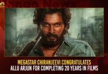 Megastar Chiranjeevi Congratulates Allu Arjun For Completing 20 Years In Films,Megastar Chiranjeevi Congratulates Allu Arjun,Allu Arjun Completing 20 Years In Films,Megastar Chiranjeevi,Allu Arjun,Mango News,Chiranjeevis Heartfelt Note On Allu Arjun,Bunny Is 20 Years Old In Cinema,Megastars Special Wishes For Allu Arjun,Chiranjeevi Congratulates Icon Star,Allu Arjun On Completing 20 Years,Allu Arjun'S 20 Years As An Actor,Allu Arjun Movies,Allu Arjun Latest News,Megastar Chiranjeevi News Today,Allu Arjun 20 Years In Films