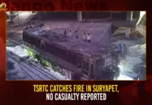 TSRTC Catches Fire In Suryapet No Casualty Reported,TSRTC Catches Fire,TSRTC Fire In Suryapet,No Casualty Reported,Mango News,TSRTC bus gutted in fire at Suryapet,Lucky escape for passengers,Electric bus of TSRTC catches fire,TSRTC Latest News,TSRTC Latest Updates,TSRTC Fire Accident,Hyderabad News,Telangana News,Telangana Latest News And Updates