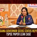 Telangana Governor Seeks Status Report On TSPSC Paper Leak Case,Telangana Governor Seeks Status Report,TSPSC Paper Leak Case,Telangana Governor On TSPSC Paper Leak,Mango News,Telangana Governor seeks information,Governor seeks report on TSPSC,TSPSC paper leak,TSPSC 2023 Paper Leak,TSPSC Paper Leak,TSPSC 2023 Latest News,TSPSC Latest Updates,Telangana TSPSC Live News,TSPSC Paper Leak News Updates,Telangana Governor Latest News,Telangana Governor Latest Updates