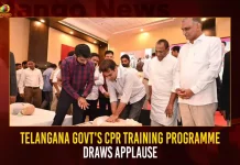 Telangana Govts CPR Training Programme Draws Applause,Telangana Govt CPR Training Programme,Telangana CPR training programme draws applause,Telangana to Impart CPR Training,Mango News,Telangana Live News,Telangana Latest News And Updates,CPR Telangana,CPR Training Hyderabad,CPR Telugu,First Aid Training,First Aid Certificate,Bls Certification,CPR Certification Online,Mass CPR Training Programme,Telangana News Today