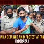 YS Sharmila Detained Amid Protest At Tank Bund, Hyderabad YS Sharmila Detained Amid Protest At Tank Bund Hyderabad,YS Sharmila Detained,YS Sharmila Amid Protest,YS Sharmila Protest At Tank Bund,Sharmila Detained Protest At Hyderabad,Mango News,YSRTP Cheief YS Sharmila,YS Sharmila Latest Updates,YS Sharmila Live News,YS Sharmila,YS Sharmila Latest News and Updates,Telangana Latest News,Telangana News Today,Telangana Political News And Updates,YS Sharmila detained during silent protest