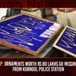 AP Ornaments Worth Rs 80 Lakhs Go Missing From Kurnool Police Station,AP Ornaments Worth Rs 80 Lakhs Go Missing,AP Ornaments Missing From Kurnool Police Station,AP Ornaments Worth Rs 80 Lakhs Missing,Mango News,Silver ornaments worth Rs 80 lakh go missing,Gold worth Rs 80 lakh and cash 2 lakh goes missing,Two constables suspected,Silver Worth Rs 75L Stolen,Kurnool SP Orders Enquiry After Silver,AP Ornaments Missing News,AP Ornaments Missing Latest Updates,AP Ornaments Missing Live News