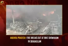 Andhra Pradesh: Fire Breaks Out At Bike Showroom In Srikakulam Andhra Pradesh Fire Breaks Out At Bike Showroom In Srikakulam,Andhra Pradesh Fire Breaks Out,Fire Breaks Out At Bike Showroom,Fire Breaks Out In Srikakulam,Mango News,Andhra Pradesh 90 Electric Vehicles Gutted In Fire,90 Electric Vehicles Gutted In Fire,Fierce Fire In Electric Bike Showroom,90 Electric Vehicles Destroyed,Vehicles Gutted In Fire While Charging In Srikakulam,Andhra Pradesh Latest News,Andhra Pradesh News,Andhra Pradesh News And Live Updates