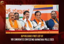 BJP Releases First List Of 189 Candidates Contesting Karnataka Polls 2023,BJP Releases First List Of 189 Candidates,189 Candidates Contesting Karnataka Polls,Karnataka Polls 2023,Mango News,Karnataka assembly polls,Karnataka Election 2023,Anand Singh,B S Yediyurappa,C T Ravi,B Y Vijayendra,Chief Minister Basavaraj Bommai,2023 Karnataka Elections,Karnataka BJP List,V Somanna,Karnataka Elections 2023 Latest News,Karnataka Elections 2023 Latest Updates,BJP announces First List News Today,BJPs Karnataka Candidates Live News