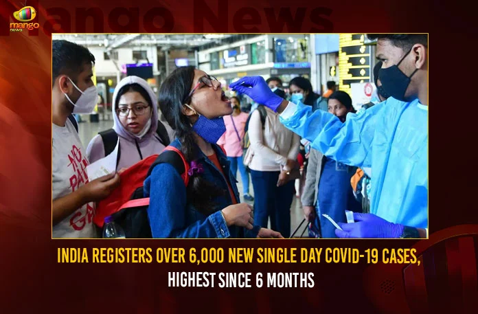 India Registers Over 6000 New Single Day Covid-19 Cases Highest Since 6 Months,India Registers Over 6000 Covid-19 Cases,New Single Day Covid-19 Cases,Covid-19 Cases Highest Since 6 Months,India'S Daily Covid Cases Cross 6000 Mark,Mango News,Covid News Live Updates,Daily Covid Cases Cross 6000 Mark In India,Covid-19 News Live Updates,MOHFW,Covid Cases In India Today,India Records Over 6000 Covid Infections,Coronavirus In Punjab,Covid News Live,Coronavirus Covid-19 Cases,Covid19 Statewise Status,Omicron Cases In India Live,India Records Highest Single-Day Rise